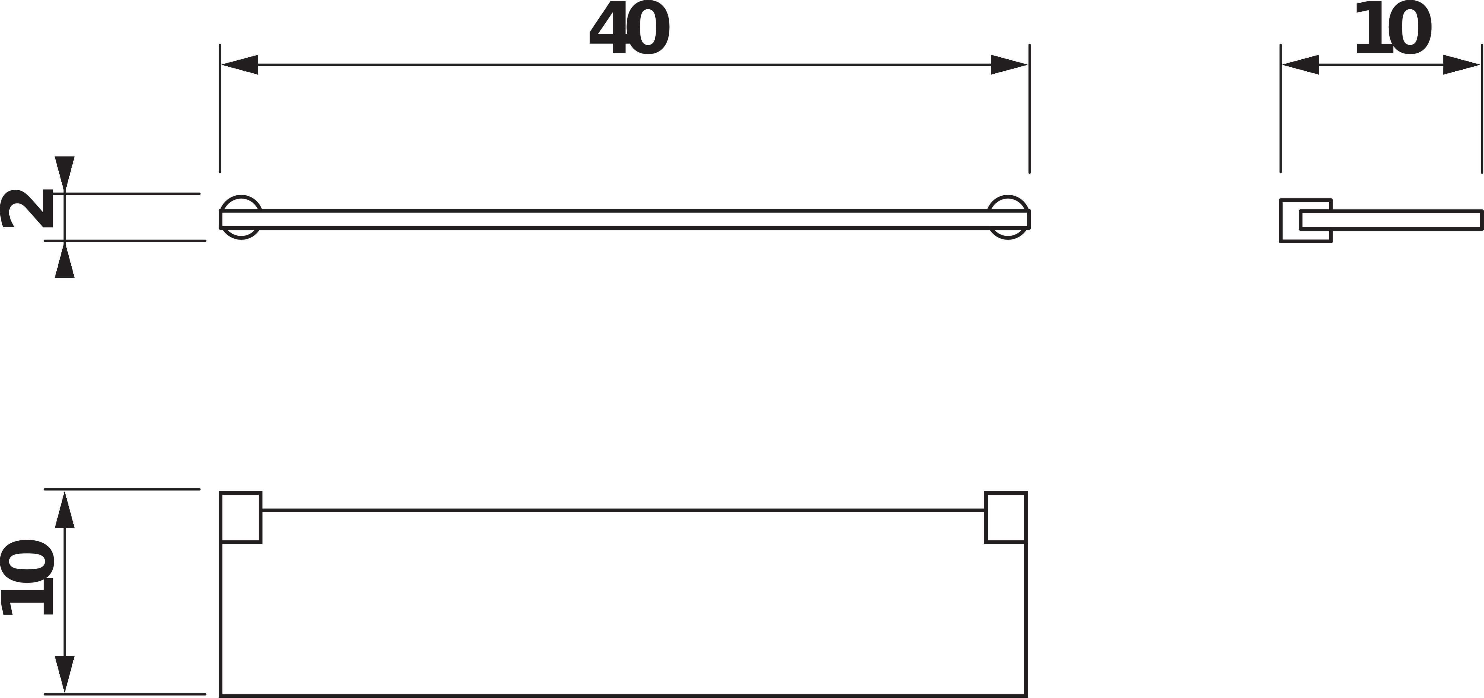 Basic 40 cm skleněná polička 